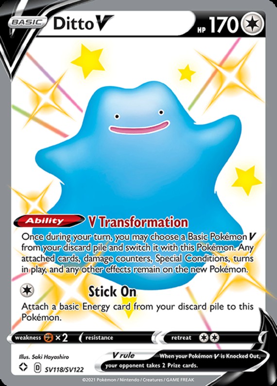 Ditto V Holo Shiny Rare Sv118 Sv122 Shining Fates Pokemon Tcg Collectible Card Games Accessories Pokemon Individual Cards Pokemon Trading Card Game Cards Merchandise Isspol Org Ec