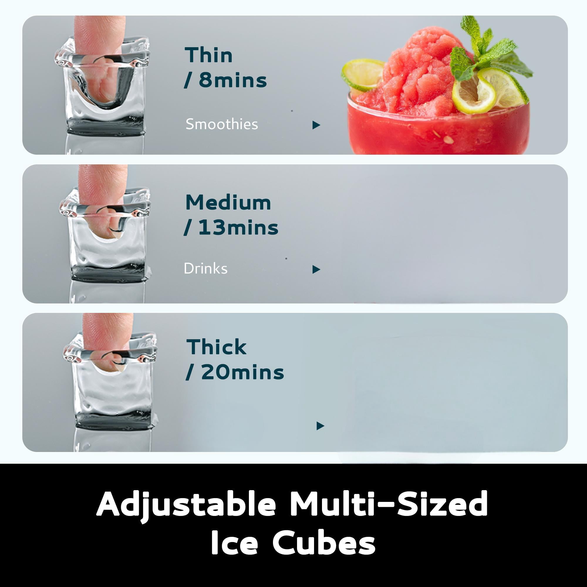EUHOMY Countertop Ice Maker, Cube Ice Machine Produces 34 lbs Daily, Fast & Compact