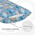 thumbnail image 4 of Haiem Pillowcase for Hair and Skin Queen - Cute Chickens and Flowers Printed Soft Pillowcase with Envelope Closure-14"x20", 4 of 8