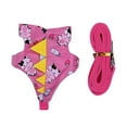 thumbnail image 2 of Trayknick 1 Set Small Pet Harness with Leash Rope Cute Dinosaur Cross-dressing Printed Costume Traction Tool Adjustable Guinea Pig Hamster Rat Rabbit Vest Clothes Pet Supplies Pink, 2 of 13