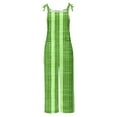 thumbnail image 6 of Gifts for Women! Xuniizn Jumpsuits for Women Summer Casual Loose Round Neck Spaghetti Strap Wide Leg Beach Rompers with Pockets Breathable Checkered Overalls, 6 of 6