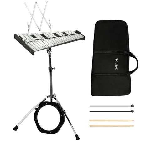 Tolead 32 Notes Glockenspiel Bell Percussion Xylophone Instruments Kit with Bag