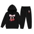 thumbnail image 3 of WOYY Toddler Girls Sweatsuits Cherry Print Hoodie Jogger Pants Outfit Set, Sizes 2-3T, 3 of 3