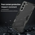 thumbnail image 2 of Compatible for Samsung Galaxy S21 Plus Heavy Duty Case with Hidden Bracket Magnetic Car Mount Holder, Hybrid Rugged PC + Soft TPU Shockproof Anti-Scratches Cover Support Wireless Charging, Black, 2 of 6