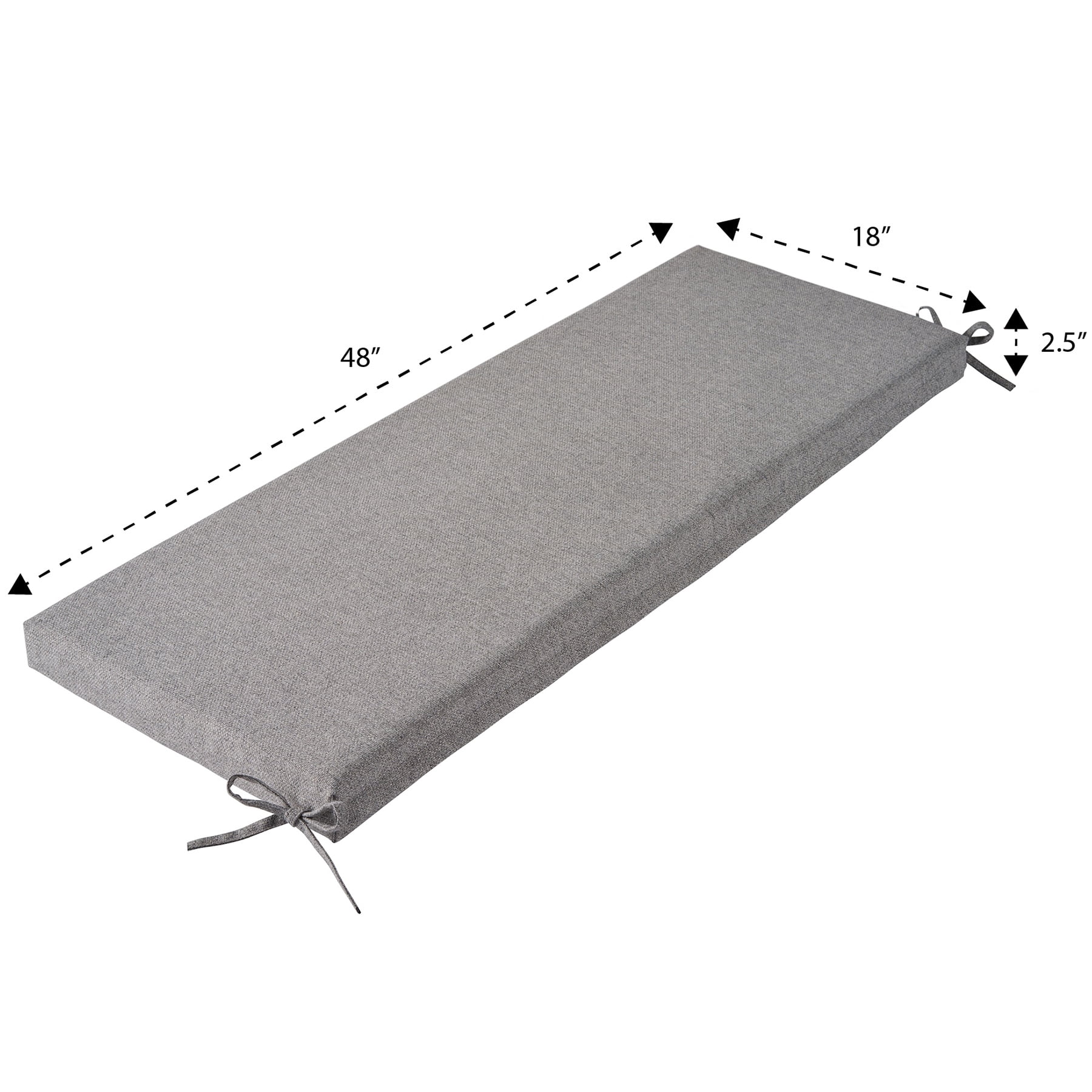 Better Homes & Gardens Outdoor Bench Seat Cushion, 1-Piece, Grey