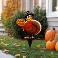 thumbnail image 5 of Thanksgiving Turkey Yard Decor, Fall Garden Stakes with Pumpkins, Weatherproof Turkey Outdoor Decorations for Home, Thanksgiving Holiday Garden Accessories, 5 of 7