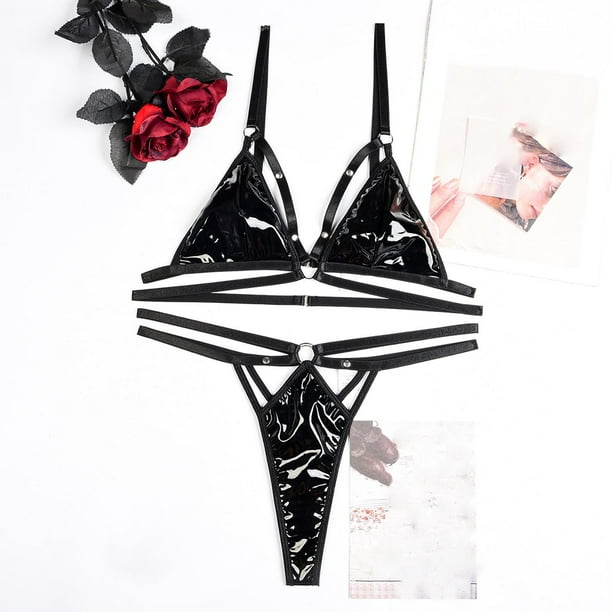 jovati Women Lingerie Sexy Sets Womens Erotic Lingerie 2-Piece Set Splicing  Personality Sexy Set Lingerie Sets for Women Sexy Bras and Panties Sets