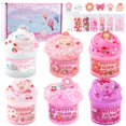 thumbnail image 1 of Slime Kit LAWOHO Gradient Pink Cloud Butter Clear 360 ml x6, 1 of 8