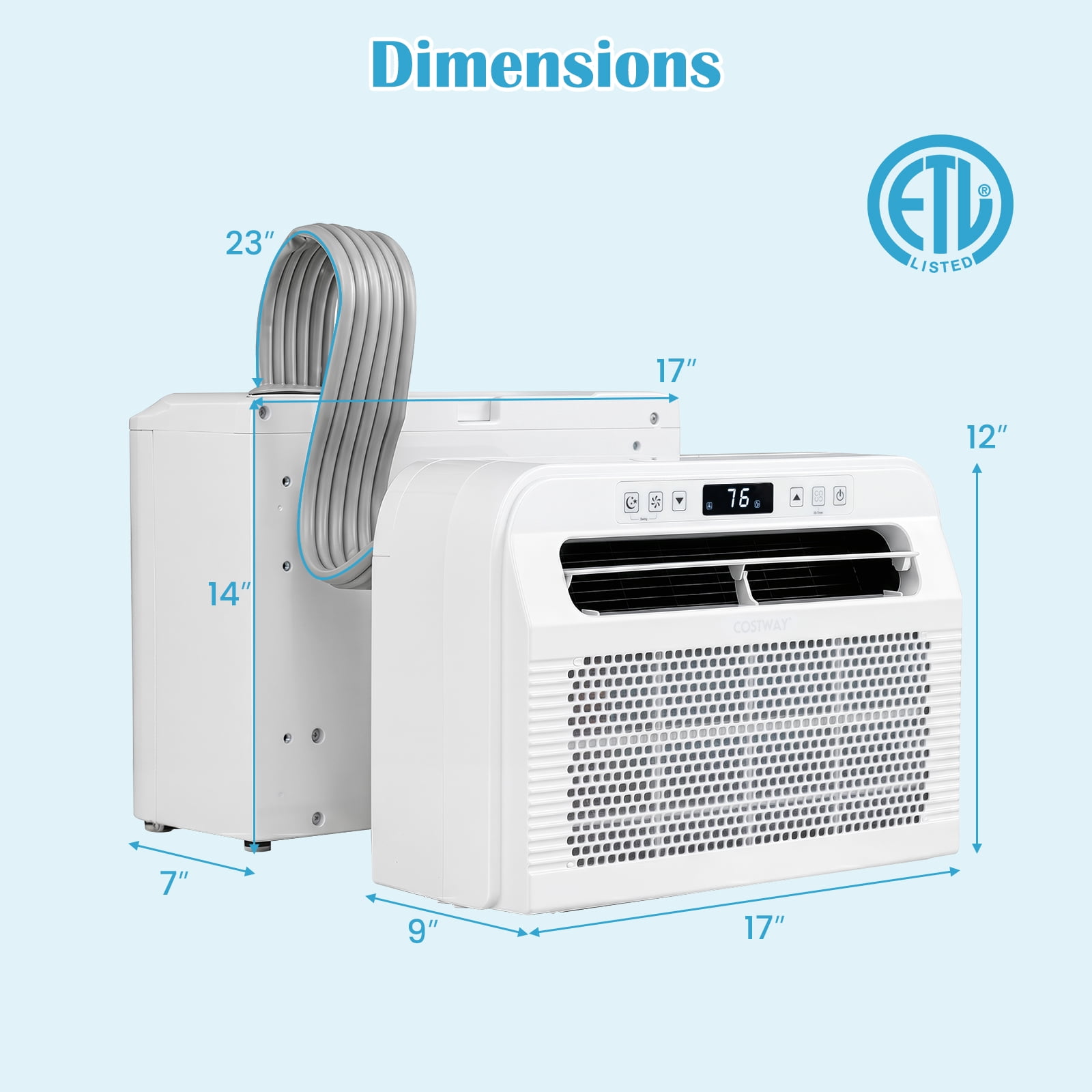 Costway RV Window Air Conditioner, 6500 BTU Window AC Unit with WiFi APP Voice Control