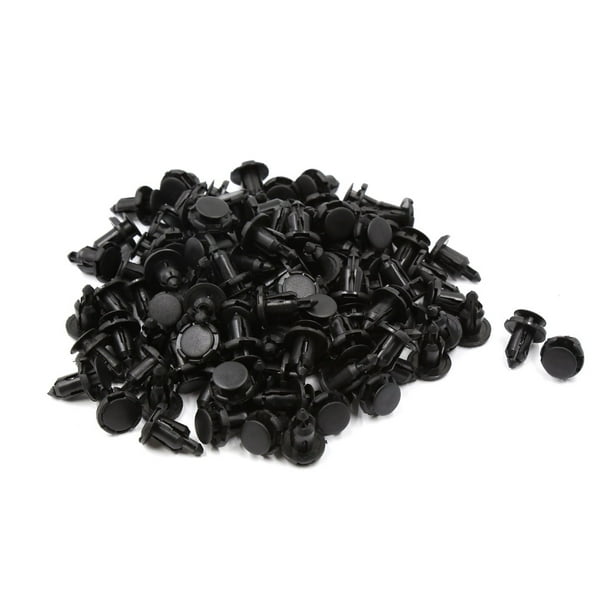 100Uds 9mmx18mmx18mm Grapas de Expansión Plástico Negro Vehículo Coche Panel Puerta Remaches Cabeza Redonda
