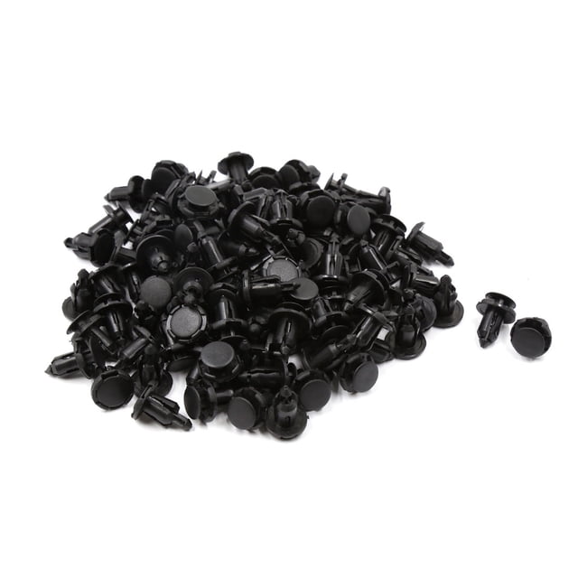 100Uds 9mmx18mmx18mm Grapas de Expansión Plástico Negro Vehículo Coche Panel Puerta Remaches Cabeza Redonda