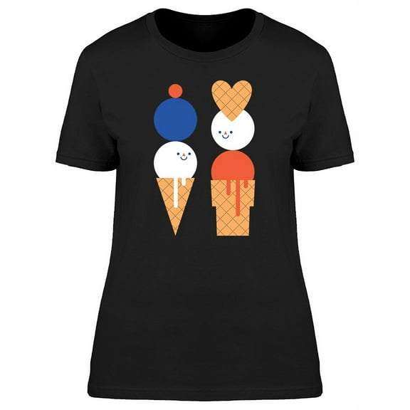 Cool Ice Cream Cones Doodle T-Shirt Women -Image by Shutterstock, Female Small