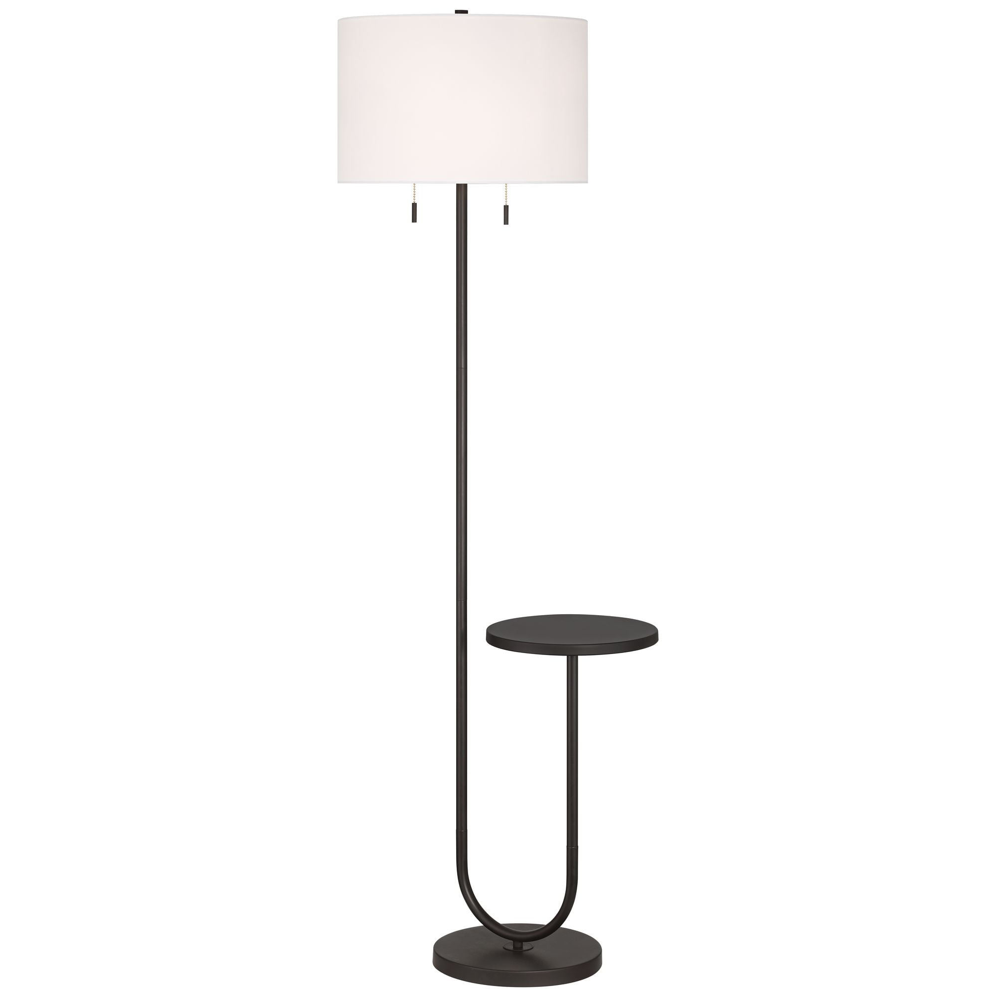 360 Lighting Deva Modern 61" Tall Standing Floor Lamp Side Table Pull Chain Bronze Metal Living Room Bedroom House Reading Office