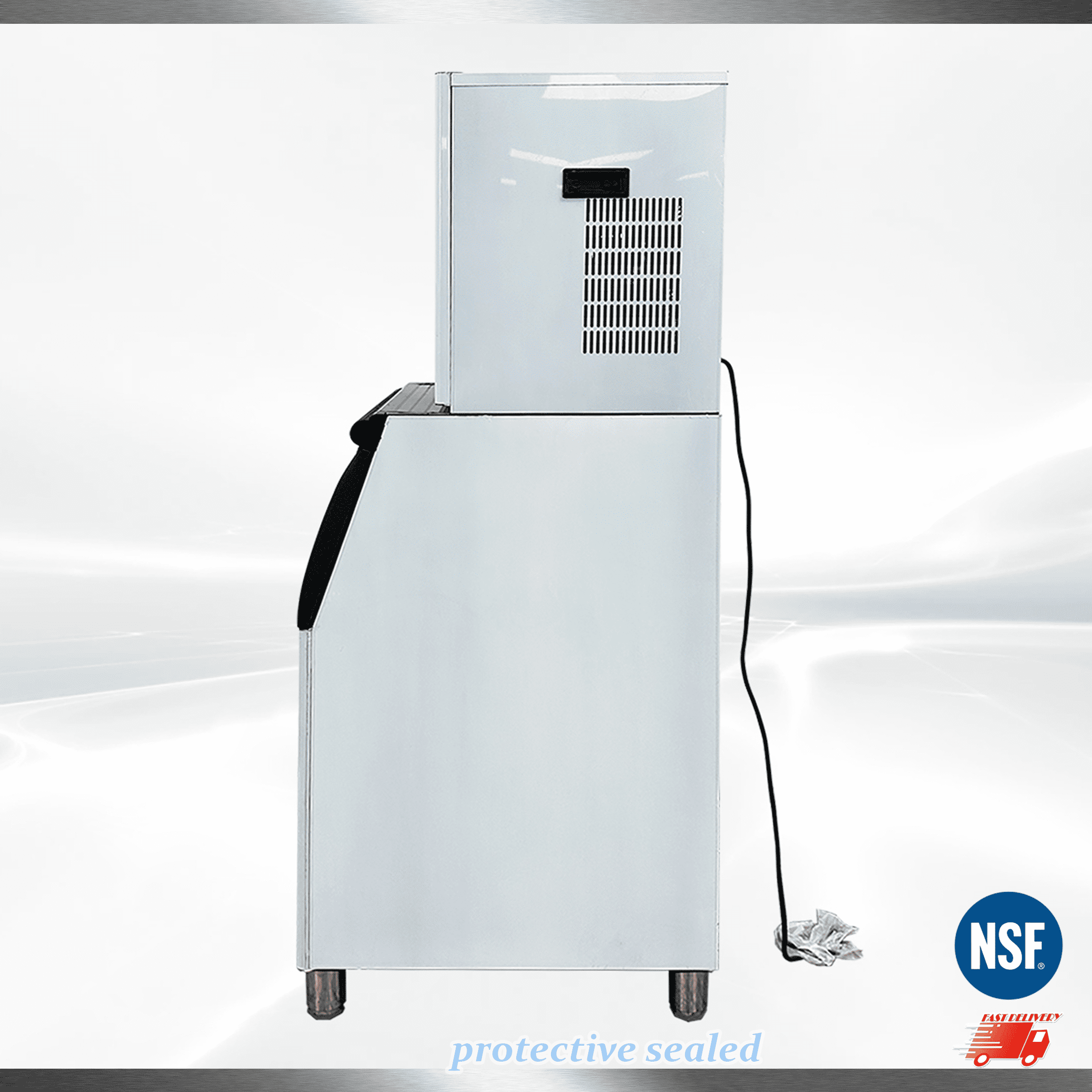 Cooler Depot NSF 460 lb Commercial Ice Maker Machine, 14-Minute Fast Freeze, 300 lb Bin, Model CIM-2100F