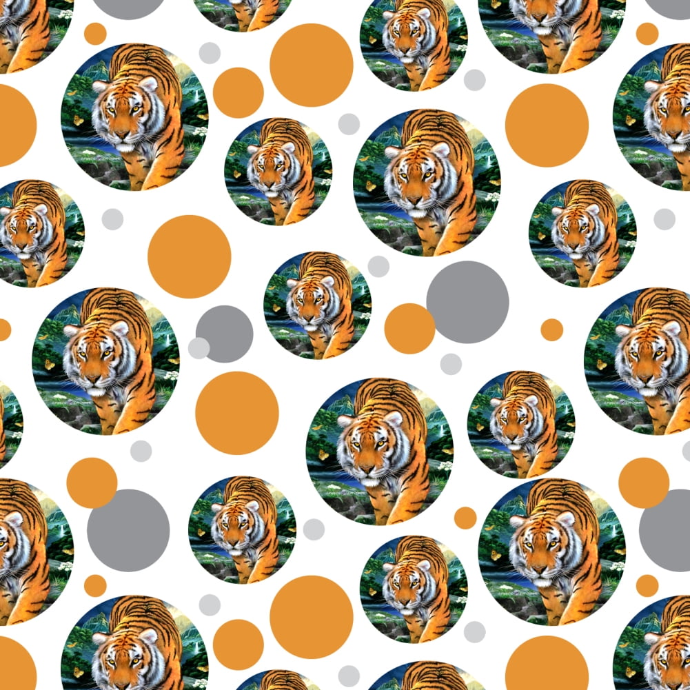 Tiger Stalking at Sunset Butterflies Premium Gift Wrap Wrapping Paper Roll 