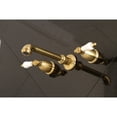 thumbnail image 2 of Kingston Brass KS7127PL 8-Inch Center Wall Mount Bathroom Faucet, Brushed Brass, 2 of 5