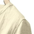 thumbnail image 6 of LYEAA Short Sleeve Shirts for Men Crewneck Cotton Linen Button Summer Undershirt Solid Fashion Casual Outdoor Tee Tops Breathable Comfortable Soft Everyday Clothes Brown 2XL, 6 of 8