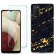 thumbnail image 1 of Slim-Fit TPU Phone Case Compatible with Samsung Galaxy A02s, with Tempered Glass Screen Protector, by OneToughShield ® - Marble / Lava, 1 of 3