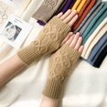thumbnail image 1 of Guantes de punto de media sección para mujer, lindos guantes de invierno con dedos abiertos, guantes de lana para parejas de hombres y mujeres para estudiantes, 1 of 6
