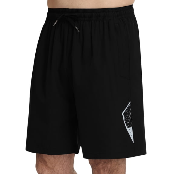 Zehisen Men's Athletic Shorts Zipper Pockets Quick Dry Lightweight Workout Running Basketball Shorts Black L