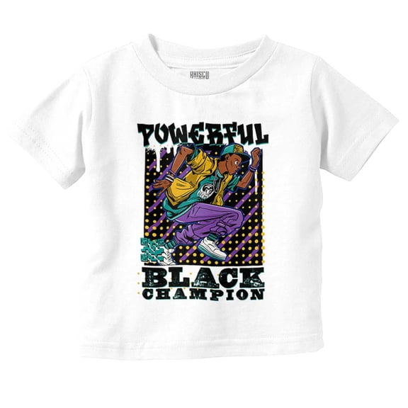 Cool Urban Powerful Black Champion Youth T Shirt Tee Boys Infant Toddler Brisco Brands 6M