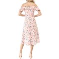 thumbnail image 3 of DARING DIVA Floral Spaghetti Straps Ruffled Sleeve Midi Dress S Pink, 3 of 7