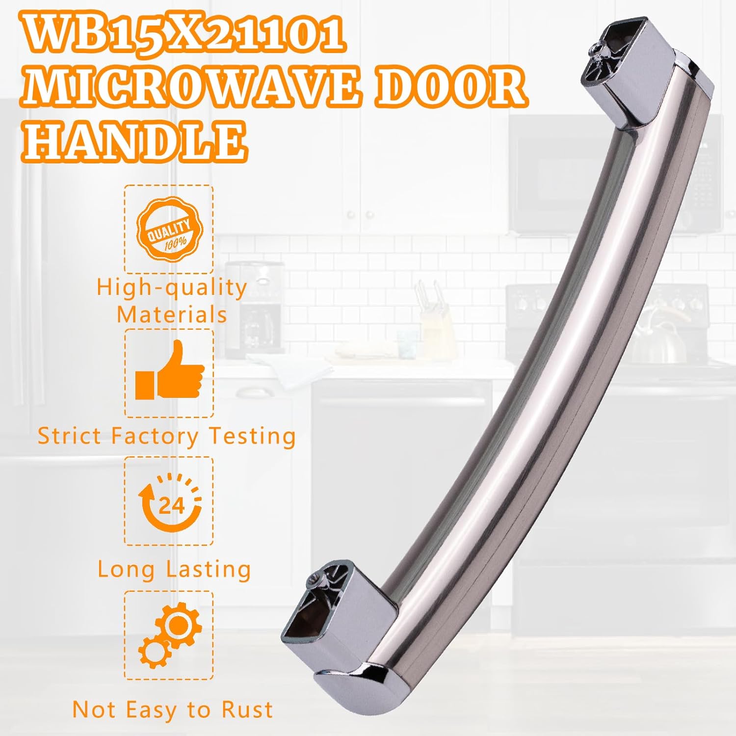 WB15X21101 Microwave Door Handle Replacement for  Appliances,  Fit,  Stainless Steel