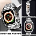 thumbnail image 2 of CIRUTVAL Stainless Steel Metal Band and Case Compatible with Apple Watch Band and Covre 41mm 40mm Ultra 49mm 45mm 44mm, Men Metal Protective Bumper Cover for iWatch Series 9 8 7 SE 6 5 4 3 2 1, 2 of 6