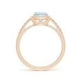 thumbnail image 2 of ANGARA Natural Rectangular Cushion 1.2 ct Aquamarine Halo Engagement Ring in 14K Rose Gold for Women (Size-8x6mm) | March Birthstone, Anniversary, Jewelry Gift for Women | Natural Aquamarine Ring, 2 of 8