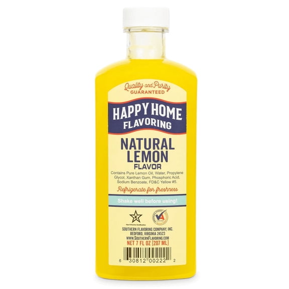 Happy Home Natural Lemon Flavoring, Certified Kosher, 7 oz.