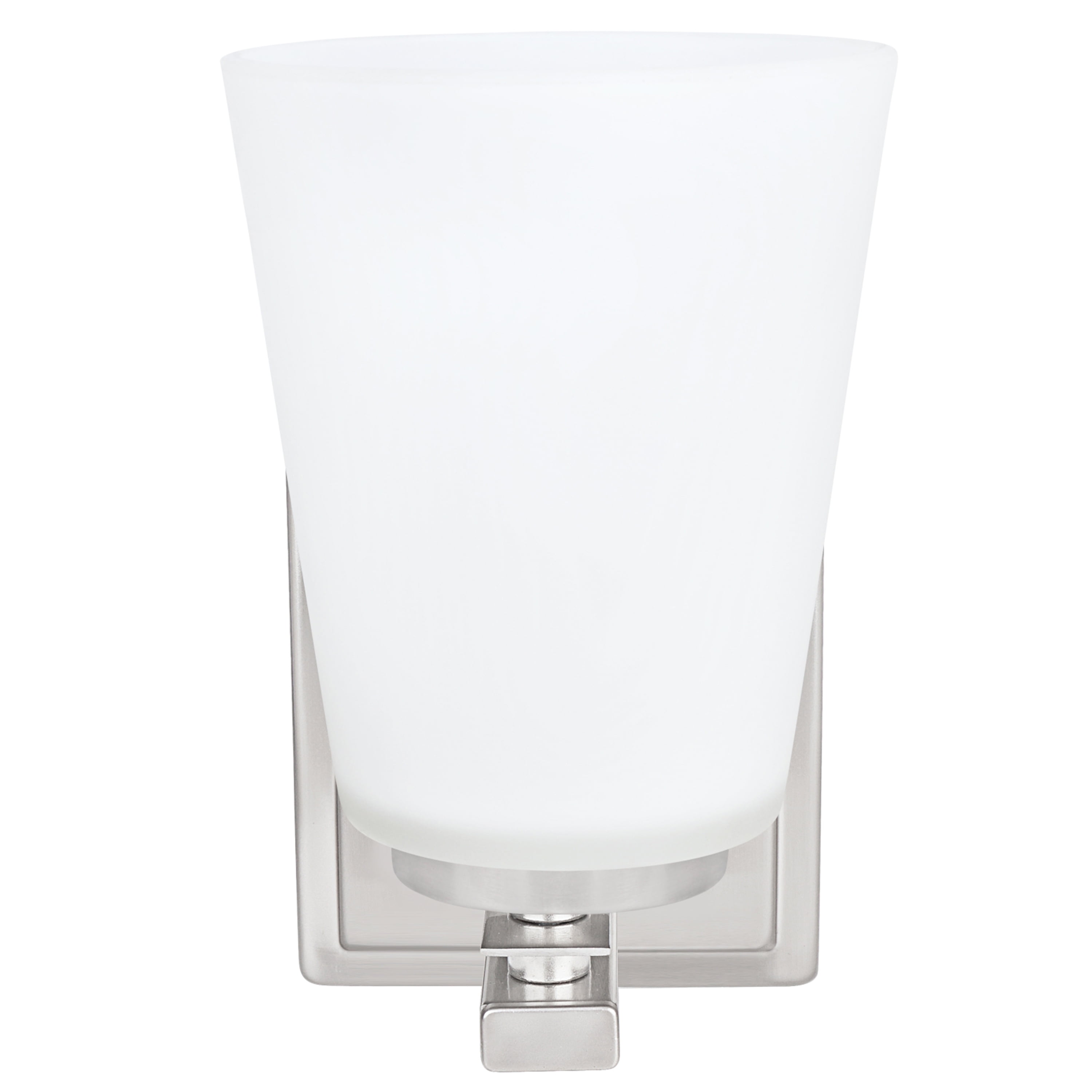 Aspen Creative 62214, One-Light Metal Bathroom Vanity Wall Light Fixture, 4-3/4" Wide, Transitional Design in Brushed Nickel