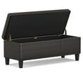 thumbnail image 5 of Afton 48 inch Wide Contemporary Rectangle Storage Ottoman Bench in Tanners Brown Vegan Leather, 5 of 13