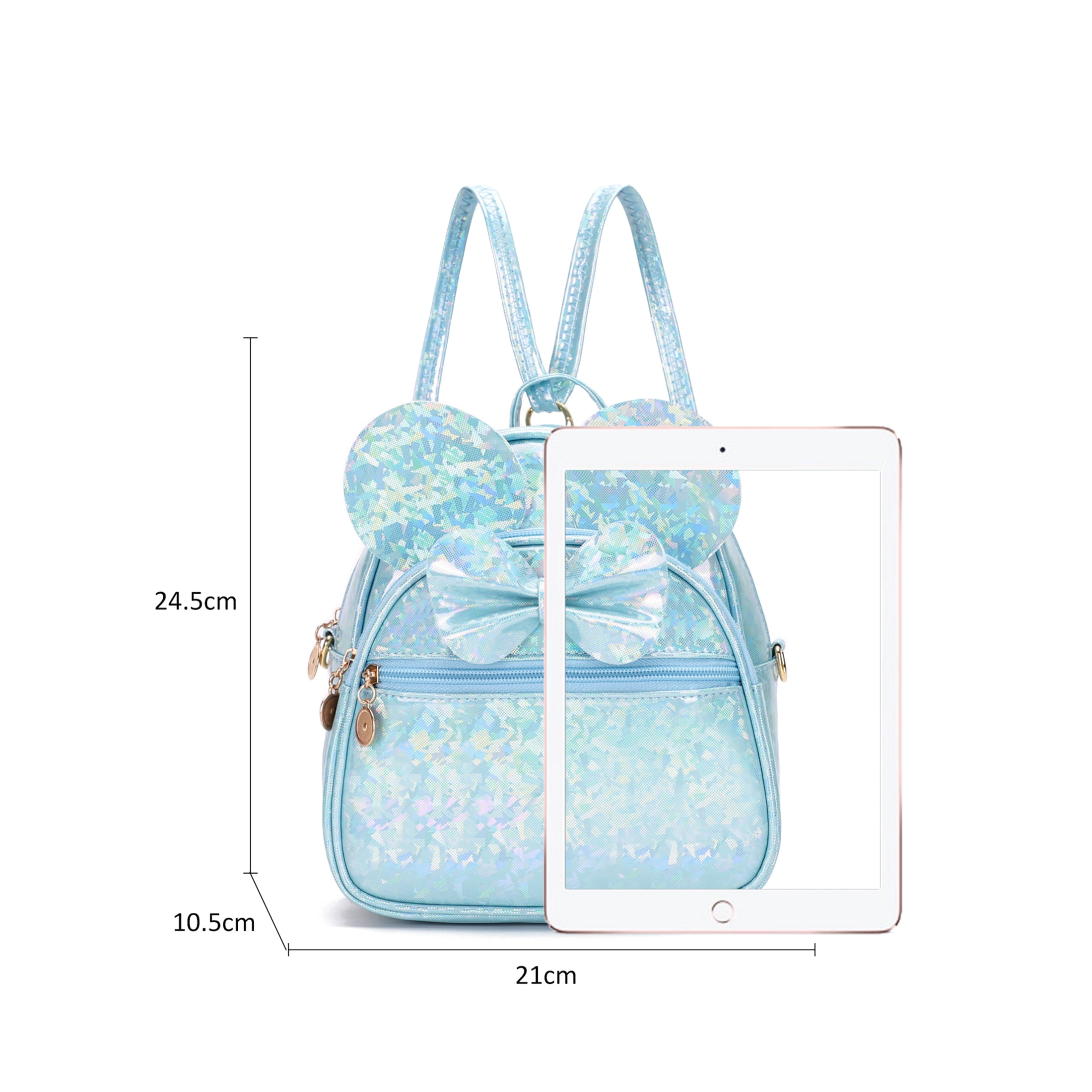 Mini Leather Backpack Quilted Bowknot - Small Travel School Bag Girls Bowknot Cute Leather Backpack Mini Backpack Purse for  main image 3