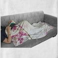 thumbnail image 6 of Cherry Blossom Soft Flannel Fleece Throw Blanket, Watercolor Art of Japanese Peaceful Blossom Gardens, Cozy Plush for Indoor and Outdoor Use, 70" x 90", Pale Coffee Pale Pink, by Ambesonne, 6 of 6