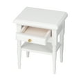 thumbnail image 2 of 1:12 White Mini Bedroom Furnishing Articles Wooden Bedside Table Model Gift for 3-6 Year Old, 2 of 8