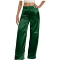 thumbnail image 4 of ShiShine Women's Wide Leg Pants Elastic Waist Solid Color Casual Long Trousers, 4 of 9