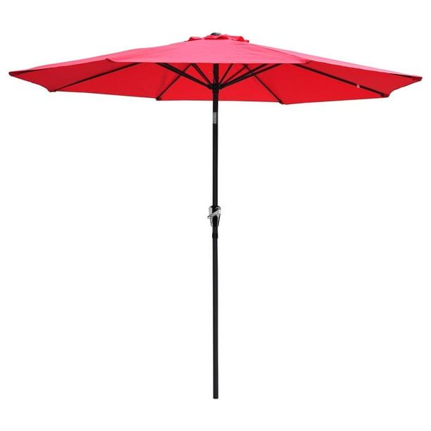 Yescom 9 Uv 30 Aluminum Outdoor Garden Patio Umbrella Table Umbrella With Tilt Crank For Pool Beach Yard Market Cafe Ranch Walmart Com Walmart Com