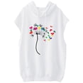 thumbnail image 5 of cocolona Womens Sleeveless Printed Pullover Hoodie Drawstring Trendy Casual Solid Color Sweatshirt with Pocket, 5 of 6