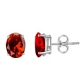 thumbnail image 2 of Mauli Jewels Ear Rings for Women 1.1 Carat 6x4 Oval Shape Garnet Earrings Carat 14k White Gold 4-prong, 2 of 5