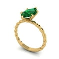 thumbnail image 2 of Clara Pucci 14K Yellow Gold Solid Gold Emerald Solitaire Anniversary Ring for Women - 2 cttw Marquise Cut, 2 of 7