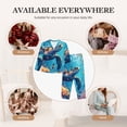 thumbnail image 7 of Fotbe Colorful Underwater Plant Turtle Pattern Long Sleeve Pajama Set for Women,Sleepwear Set,2-piece Loungewear Set,Soft PJs Comfy Nightwear with Pockets -Large, 7 of 7