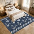 thumbnail image 4 of Area Rugs 5'x7', Navy Blue Anchor Carpet Runner Indoor Outdoor Rugs Home Decor Aesthetic, Nautical Summer Beach Coastal Non Slip Mats Washable Accent Rug for Living Room Bedroom, 4 of 8