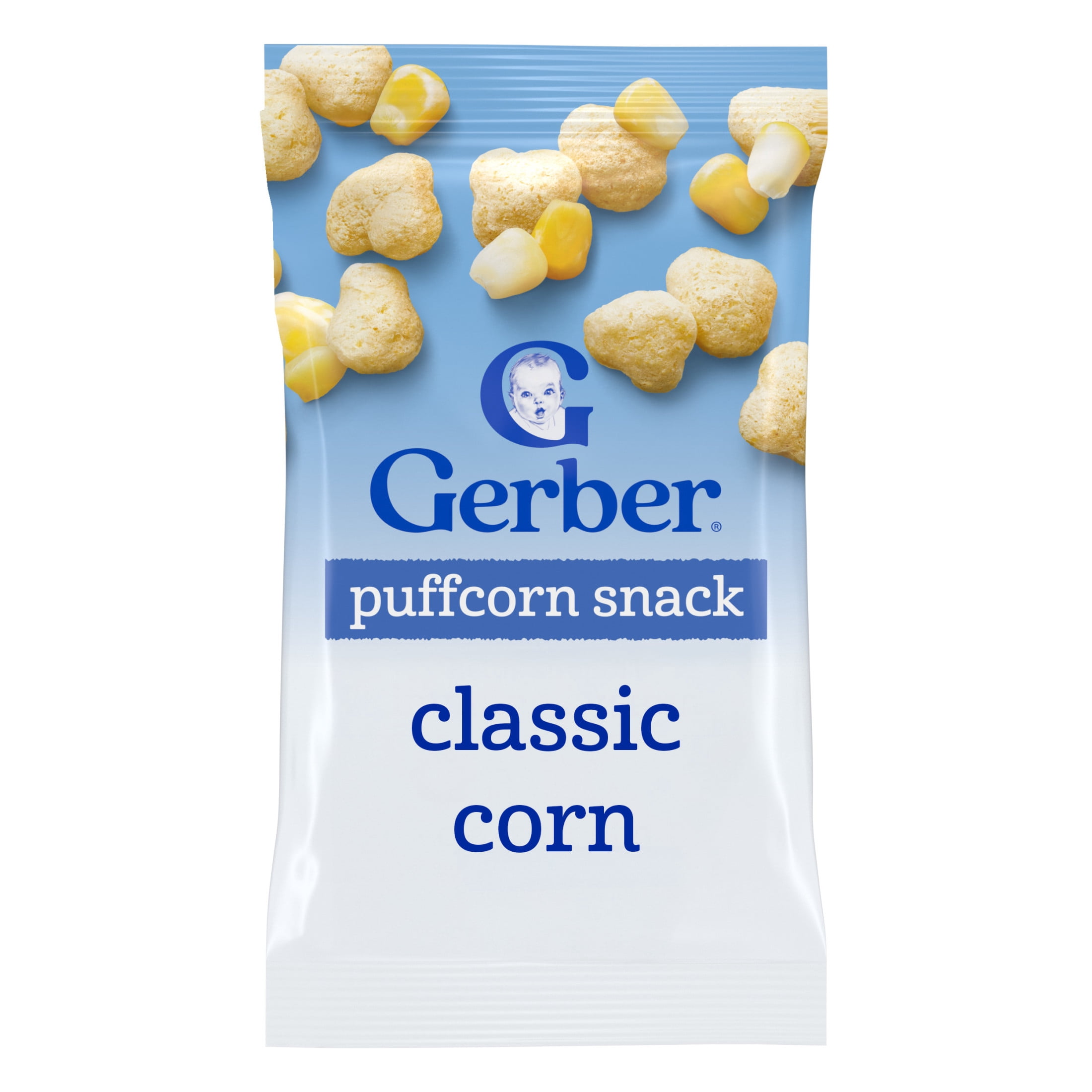 (2 pack) Gerber Toddler Snacks, Classic Corn Puffcorn Snack, Kernel Free, Toddler Food 1.23 oz