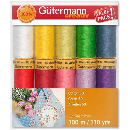 UPC: 0077780058569 | Gütermann Cotton 50 Spring Thread Set – 10 Spools