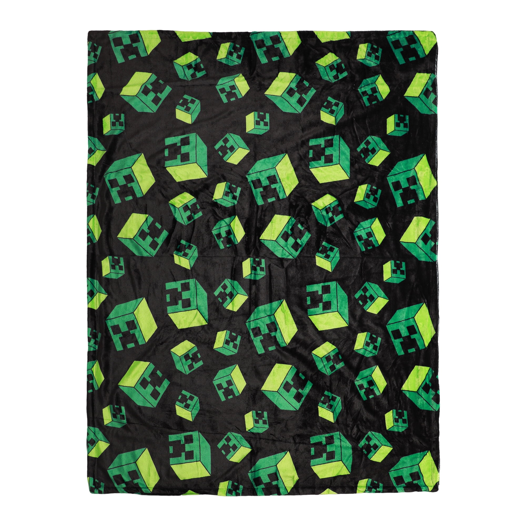 Bioworld Minecraft Creeper Time To Mine Reversible Throw Blanket
