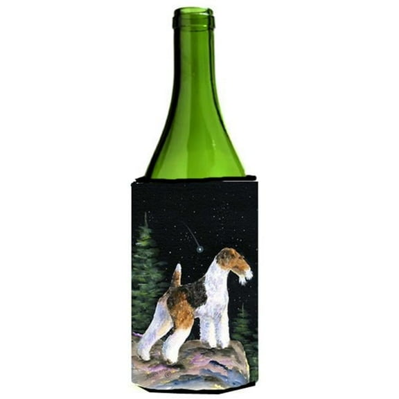 Starry Night Fox Terrier Wine bottle sleeve Hugger - 24 oz.