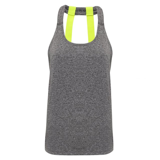 Tri Dri - Camiseta sin mangas con tirante doble en la espalda para mujer (Gris Moteado)