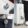thumbnail image 6 of Santa Claus Beach Vacation 2pcs PU Leather Round Bag Tags Suitcase Handbag Tags with Privacy Cover and Name ID Tag for Travel Luggage, Handbags, Backpacks, School Bags, 6 of 6