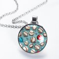 thumbnail image 2 of Baseball Women's Glass Circular Pendant Necklace, 2 of 5