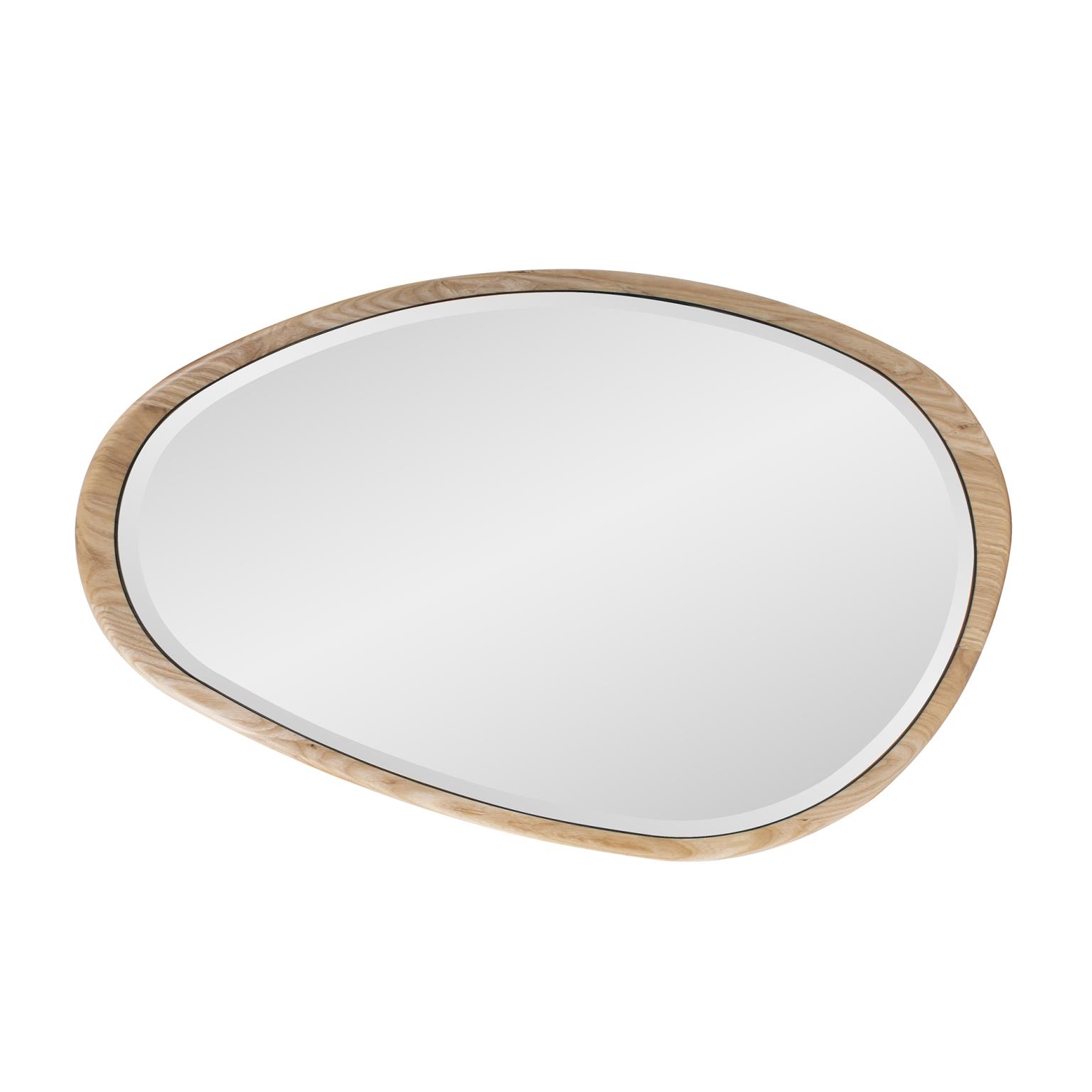 Tyler Dillon Asymmetrical Bleached Oak Wood Framed Wall Mirror